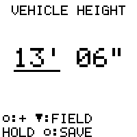 Vehicle height setting screen